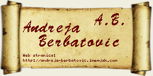 Andreja Berbatović vizit kartica